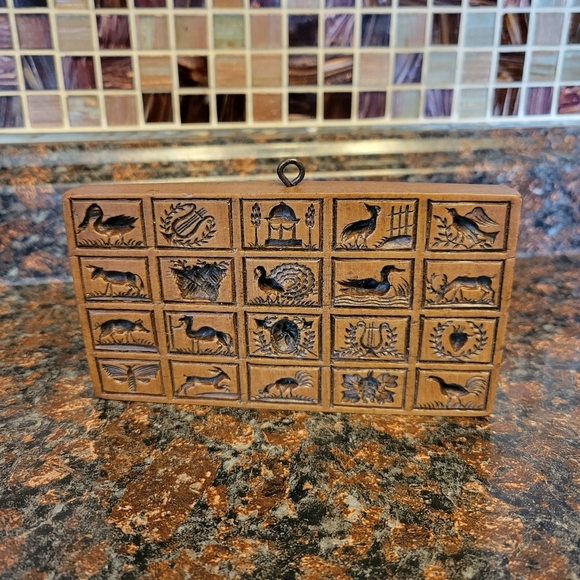 Vintage House On The Hill Mixed Motifs Springerle Mold Wood Marzipan Shortbread - Picture 2 of 5